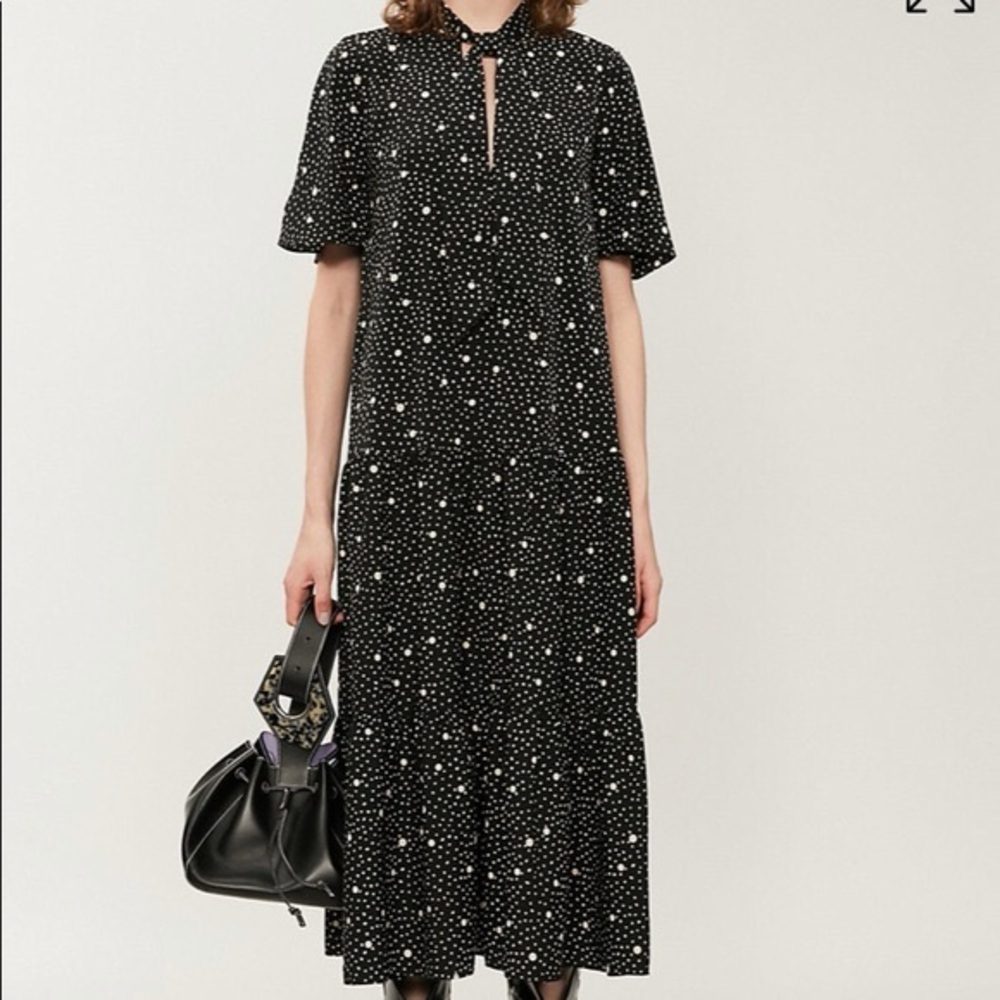 Topshop Speckled Tiered Midi Dress Size 10